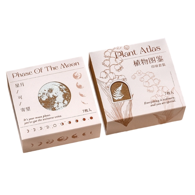 Gift Box Wrap Set - مجموعة ختم كتلة خشبية مكونة من