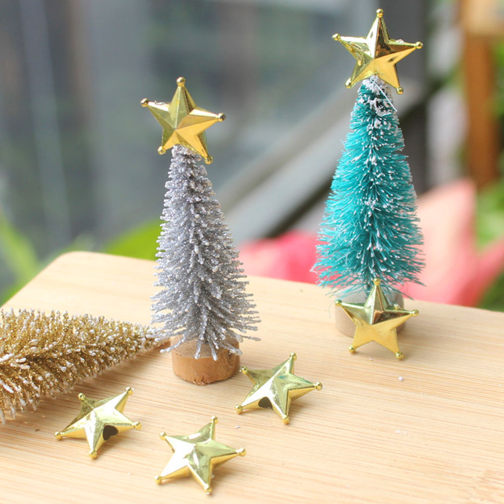 Star Tree Topper - 10 قطعة 2 أحجام DIY الذهب