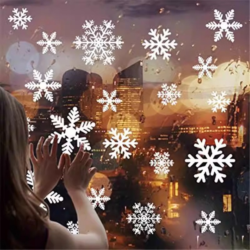 Snowflake Window Decal - مجموعة واحدة من ملصقات نوافذ على