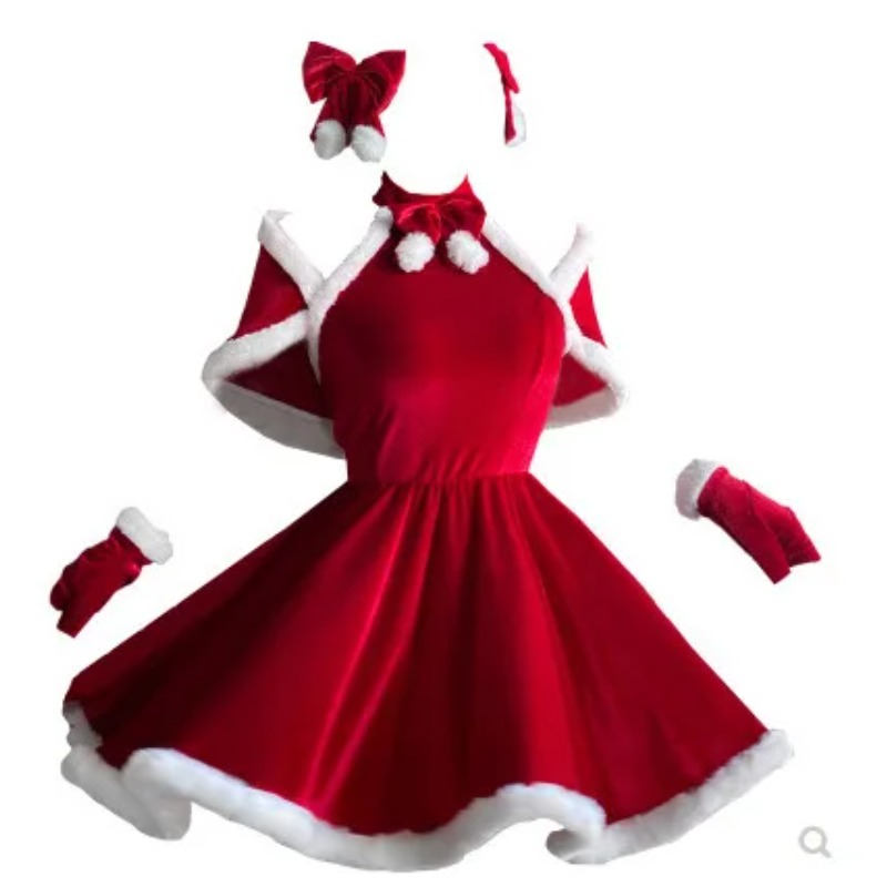 Elf Costume Christmas - زي تنكري للكريسماس مع إكسسوارات، عباءة