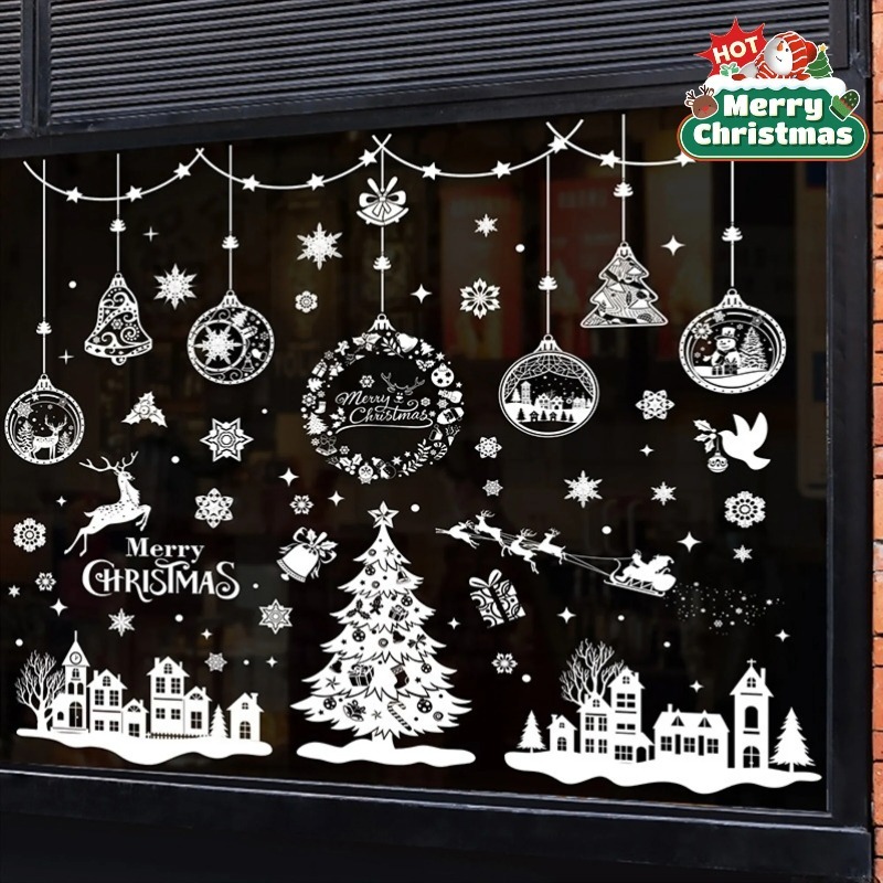 Snowflake Window Decal - 9 أوراق تحتوي على 243 قطعة