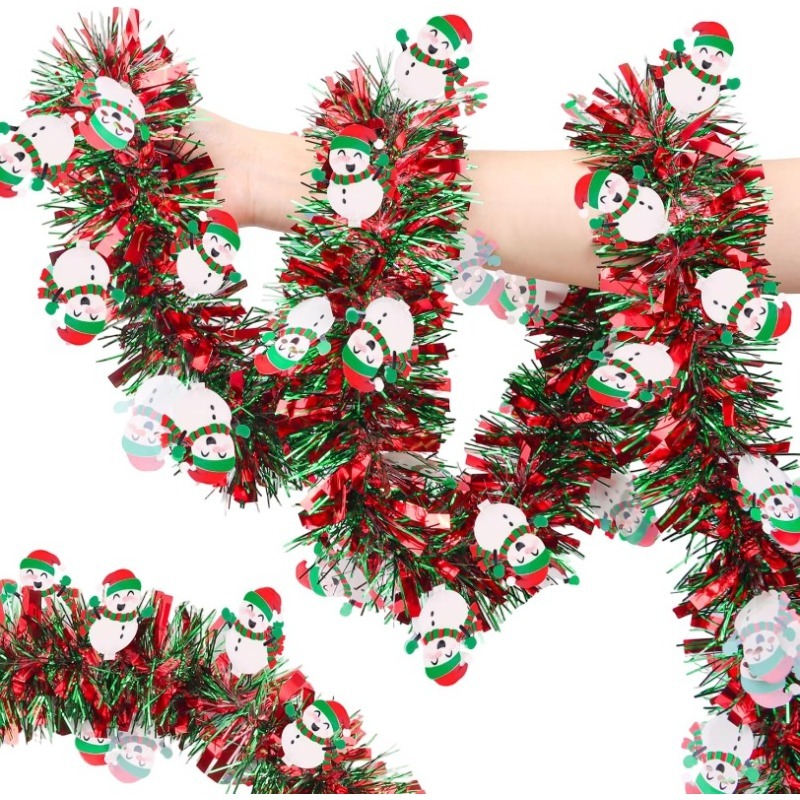 Tinsel Garland Decoration - زينة شجرة عيد الميلاد المعدنية الحمراء