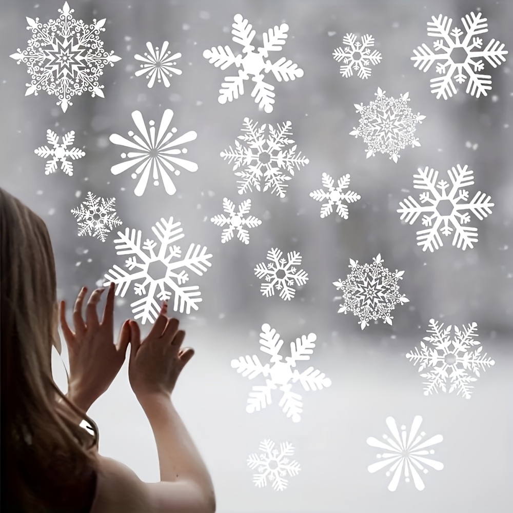 Snowflake Window Decal - 137 قطعة من ملصقات ندفة الثلج
