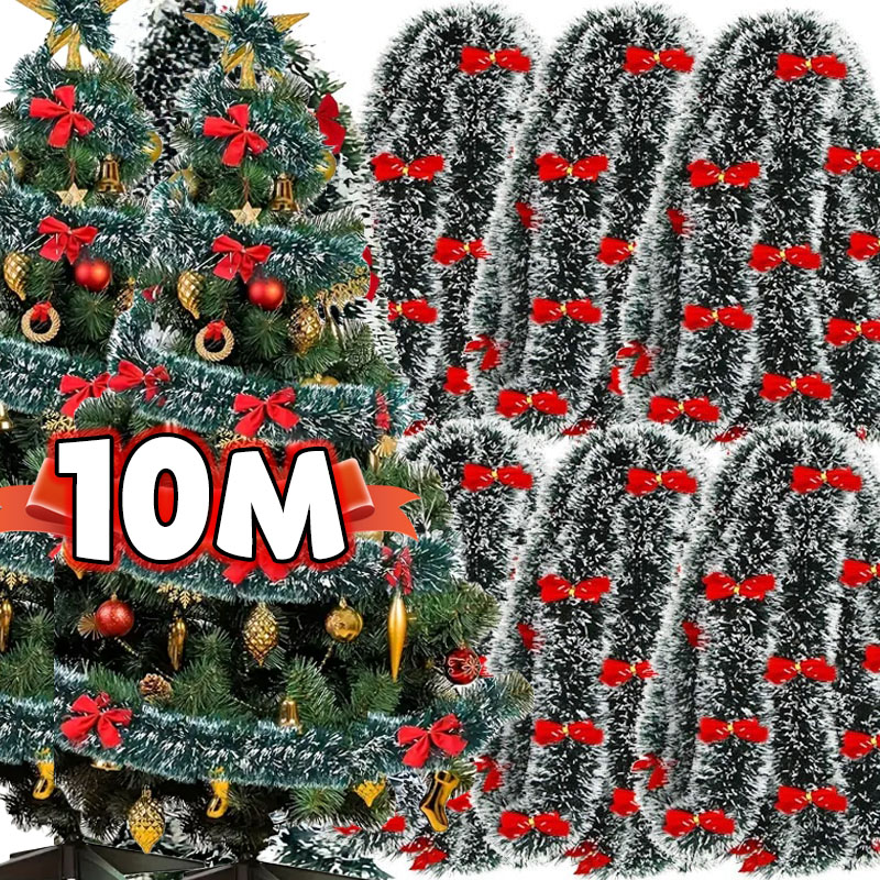 Tinsel Garland Decoration - عيد الميلاد القوس بهرج أشرطة الأخضر