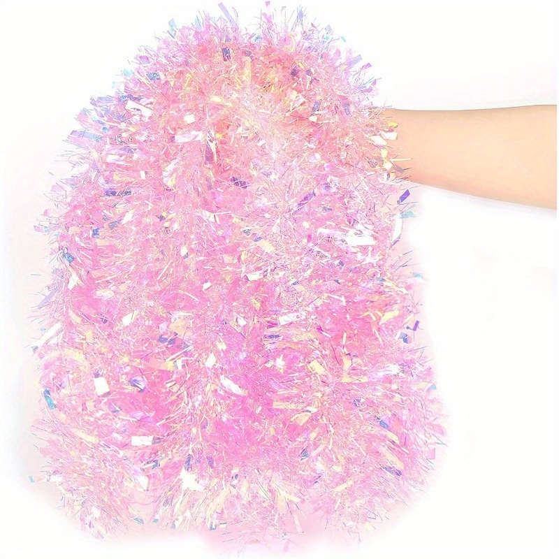 Tinsel Garland Decoration - زينة عيد الميلاد الوردية بطول 13