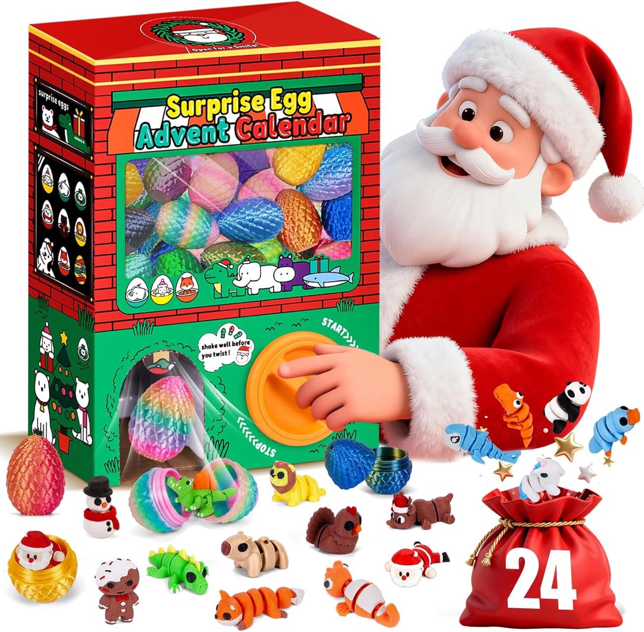 Advent Calendar Gift - 24 قطعة من صناديق المفاجآت المطبوعة