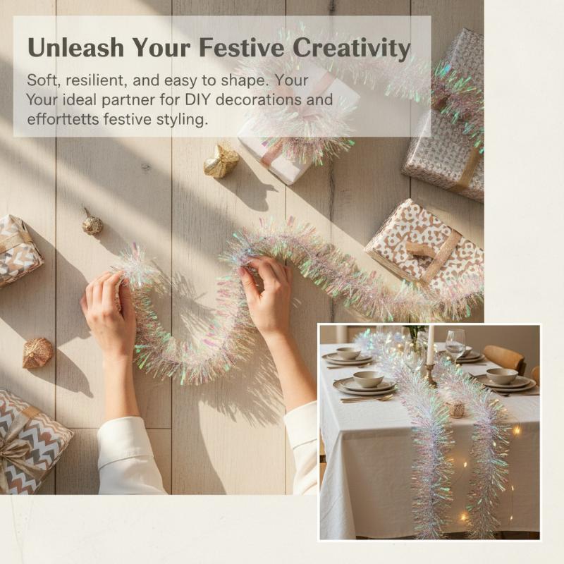 إكليل من التينسل الأخضر الفاتح - مراجعة Tinsel Garland Decoration وسعره