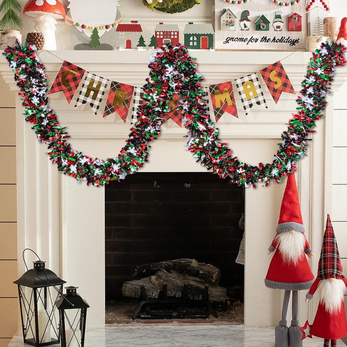 زينة عيد الميلاد المعدنية الخض - مراجعة Tinsel Garland Decoration وسعره