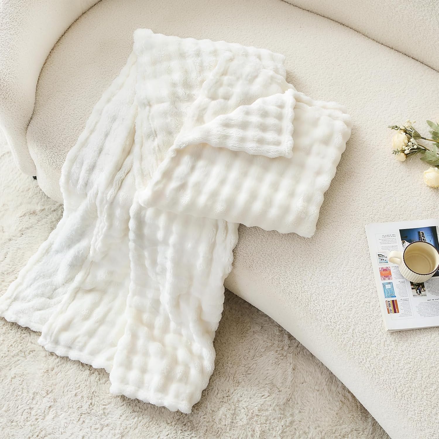 بطانيات فاخرة بيضاء ثلاثية الأ - مراجعة Christmas Throw Blanket وسعره
