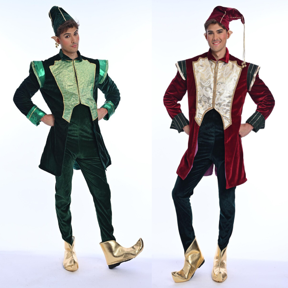 زي بابا نويل الفاخر من المخمل، - مراجعة Elf Costume Christmas وسعره