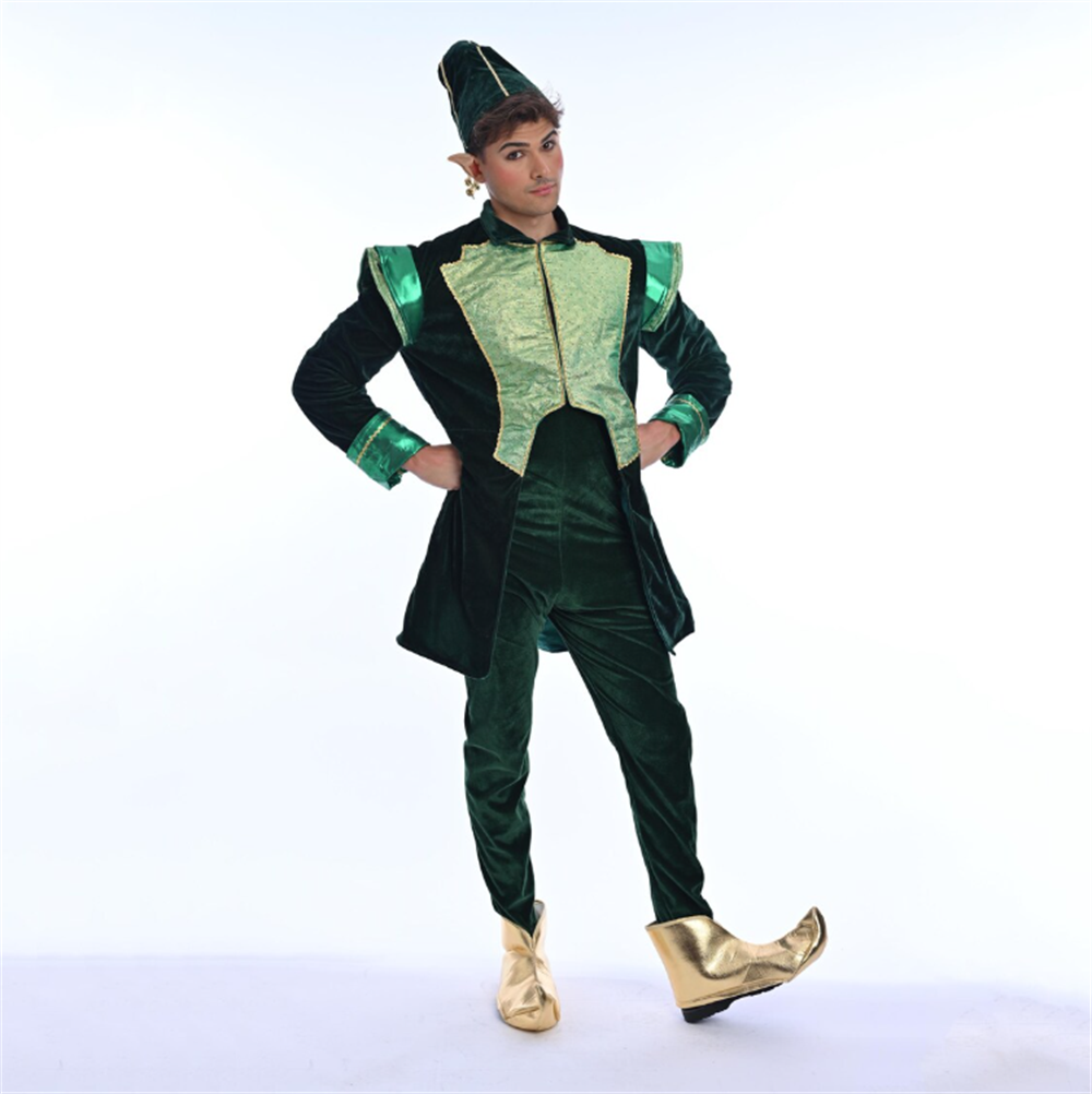 زي بابا نويل الفاخر من المخمل، - مراجعة Elf Costume Christmas وسعره