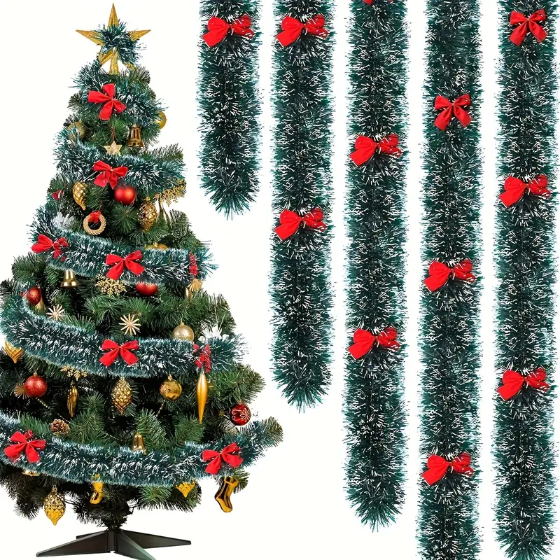 عيد الميلاد القوس بهرج أشرطة ا - مراجعة Tinsel Garland Decoration وسعره