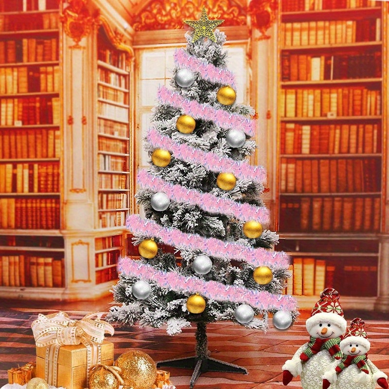 زينة عيد الميلاد الوردية بطول  - مراجعة Tinsel Garland Decoration وسعره