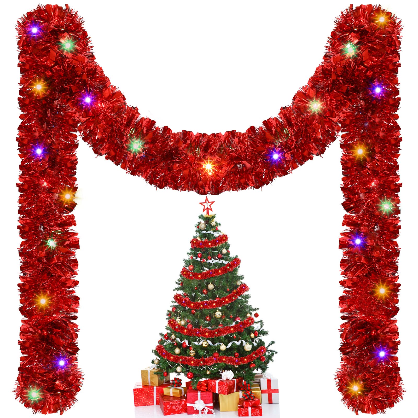 1/3 قطعة 5 متر زينة إكليل بهرج - مراجعة Tinsel Garland Decoration وسعره