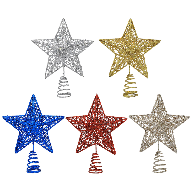 1 قطعة الذهب/الفضة/الأحمر/الأز - مراجعة Star Tree Topper وسعره
